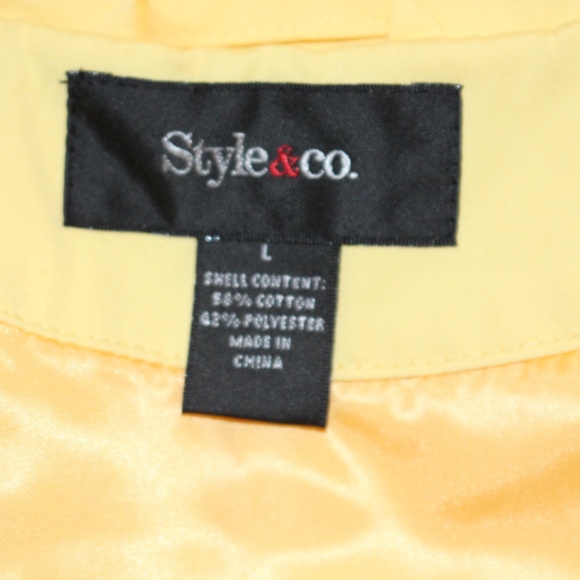 Style&co. Vibrant Yellow rain jacket - Picture 9 of 9